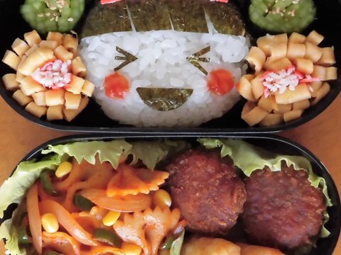 こどものお弁当★二色ポンポン玉子